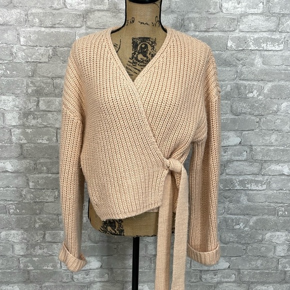 Zara Sweaters - Zara Crossover Cardigan Sweater Attached Tie